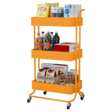 輕量款置物推車, 03 檸檬黃, 3層