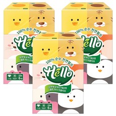 헬로 미니 천연펄프 미용티슈 2겹, 250매, 18개