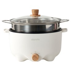 DANMI 多功能料理鍋 + 專用蒸籠組 3L, DA-MEK01, DA-ST05(白色)