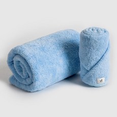 DING DONG PET 柔軟寵物毛巾2件組, 藍色