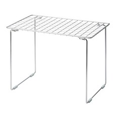 SHIMOYAMA 304不鏽鋼折疊式桌上/水槽下兩用置物架-加高款, 1個, 銀色