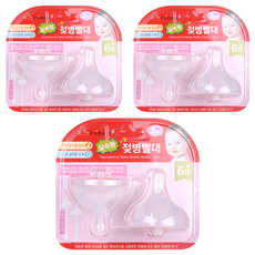 hibee Double Heart適用替換奶嘴, 透明, 6個