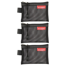DIJI迪际 收納整理袋 小,黑,3入 - 輕巧便攜,網狀透氣,拉鍊安全