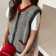 Paperments Elim條紋口袋背心 11969