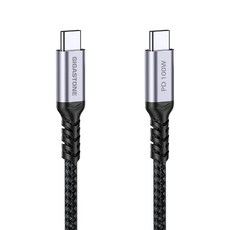 GIGASTONE 立達 100W USB-C to USB-C Gen2 充電傳輸線, 1.5m, 黑色, 1個