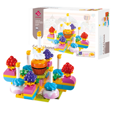 smoneo 生日蛋糕 66002 樂高得寶 兼容積木, 混合顏色, 1個