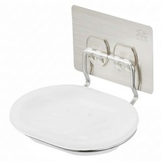 家而適 304不鏽鋼不滴水香皂架 135 x 113 x 60mm, 1組, 銀色