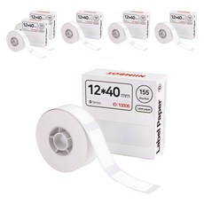 님봇 프린터 D시리즈 H1S 공용 라벨지 화이트 12 x 40 mm, 155칸, 6개
