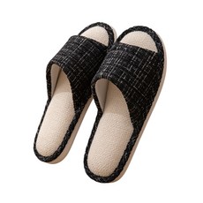 Edelin Coco Tweed 高級室內拖鞋 客廳拖鞋, 黑色, 2個