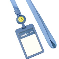 UHOO Standard Living 微笑員工證件套伸縮扣環掛繩, 天藍色, 1個