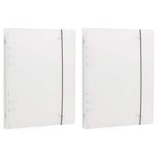 文件資料收納A5活頁夾 附固定綁帶 3條, 磨砂白, 2本