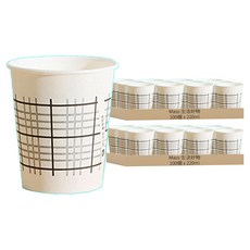 Mass 生活好物 一次性可分解環保紙杯 黑白格 220ml, 100個, 2包