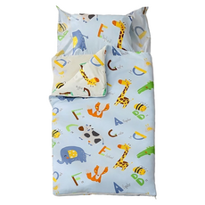 鴻宇 兒童防螨可機洗兩用睡袋 100%棉 台灣製造, 動物ABC