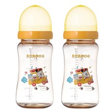 LITTLE BOBDOG PPSU無奶嘴奶瓶, 黃色, 300ml, 2個