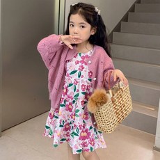 여아용 투투 하트 버튼 니트 가디건 CCV59GNT608