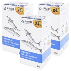 大研生醫 德國頂級魚油軟膠囊, 84% Omega-3脂肪酸, 60粒, 60顆, 800mg, 3盒