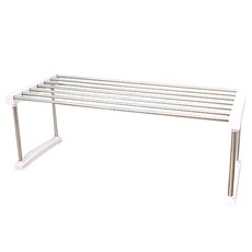 K-living 可調式單層碗盤置物架, 銀色, 1入