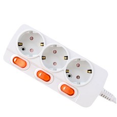 Carnix Thanos 塔諾斯 個別開關3孔延長線 EW-M-16A3, 1.5m, 單一顏色, 1個