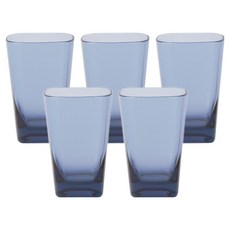리빙메이트 PC 안깨지는 사각컵 360ml, 청색, 5개