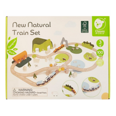 Classic WORLD 客來喜 木遊小鎮火車組 50617, 原木色軌道, 1套