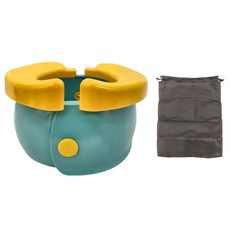 愛北鼻 兒童攜帶式摺疊馬桶 附收納袋 寶寶如廁訓練, 綠色 香蕉馬桶