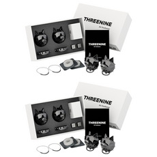 THREENINE Bulldog 高級擴香 潮酷狼 車用芳香劑 鍍鉻黑 2入 + 香氛 2入 組, 4個, 潔淨棉