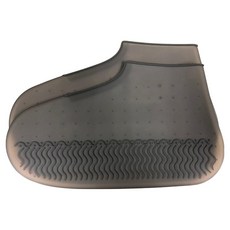 拉鍊式防水鞋套 加厚彈性矽膠材質, XL, 黑灰色