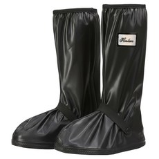 FANCY LIFE 高筒防水雨鞋套 防水長度約40cm 超厚鞋底防滑耐磨, 黑色, 1雙