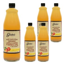 Goulter's 紐西蘭有機蘋果醋 未過濾 保留醋母, 750ml, 5瓶