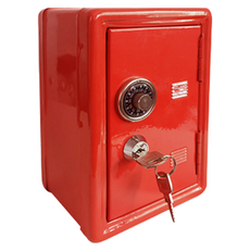 復古鐵製櫥櫃造型存錢筒, 1個, 紅色