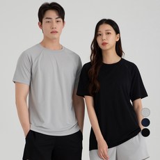 CARET 男女通用鳥眼涼感網眼短袖拉克蘭T恤, 灰色