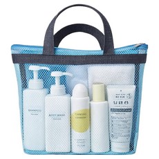 알파커머스 물빠지는 포켓 메쉬 목욕가방, 블루