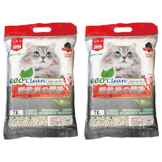 ECO Clean 豆腐貓砂, 吸水迅速, 快速凝結, 可沖入馬桶, 成分安全, 通過SGS, 活性碳, 7L, 2袋