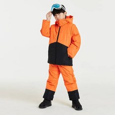 童款方形色塊鋪棉滑雪褲