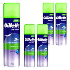 질레트 정품 시리즈젤 센서티브 스킨 쉐이빙 젤, 195g, 5개