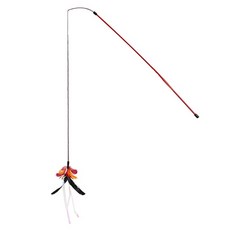 CattyMan 超長型逗貓棒, 飛行 紅色 + 黑色, 1支