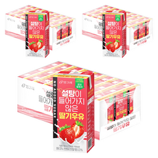 빙그레 설탕이 들어가지 않은 딸기우유, 190ml, 72개