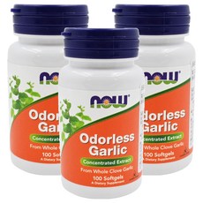 Now 無味大蒜精華膠囊 軟膠囊 100:1 濃縮萃取, 100顆, 0.5g, 3罐