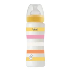 Chicco 舒適哺乳 矽膠PP特大奶瓶, 黃色, 330ml, 1個