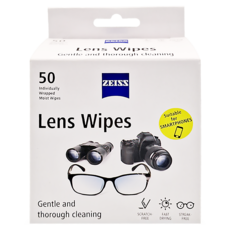 ZEISS 蔡司 Lens Wipes 濕式光學拭鏡紙 50片/盒裝, 眼鏡清潔, 鏡頭清潔, 手機螢幕清潔, 8A120, 1盒