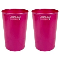 LOHAS LIFE 特大風潮垃圾桶 Set 2 23公升 PP材質, 香檳紅