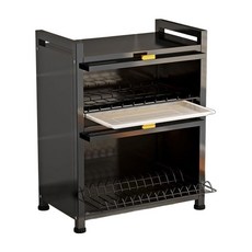 HOUDER 上翻門防塵碗碟櫃, 黑色, 2層, 1個