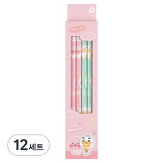 카카오프렌즈 리틀프렌즈 러블리 4본 연필 세트 B, 리틀어피치 + 리틀튜브, 12세트