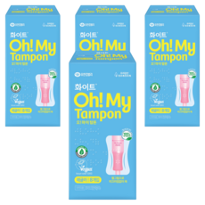 화이트 오마이 탐폰 삽입형 생리대, 레귤러, 8개입, 4개