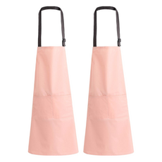 cofv 可調節長度便利生活防水奢華圍裙, 粉紅色, 2個