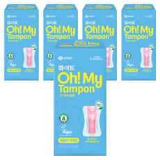 화이트 오마이 탐폰 삽입형 생리대, 레귤러, 8개입, 5개