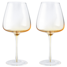 MAISON OBJET Sier漸層水晶勃根地酒杯 黃色, 640ml, 2個