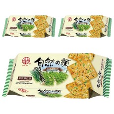 中祥 自然之顏 紫菜蘇打餅, 香脆涮嘴, 嚴選紫菜青蔥, 清爽香酥, 120g, 3包
