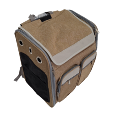 肥貓狗專用 可拉可背外出箱, 卡其色, 1個