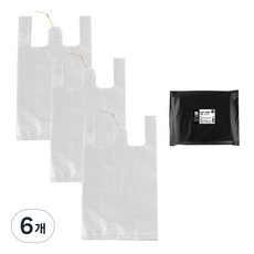Musangpyo 附手柄塑膠袋，白色，100 件, 6L, 6個